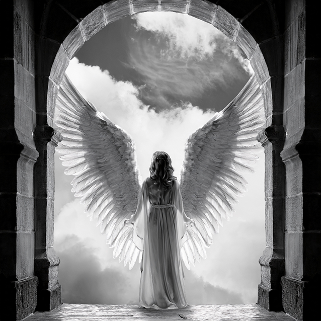Guardian Angel – Monochrome Vision of Light and Watchfulness