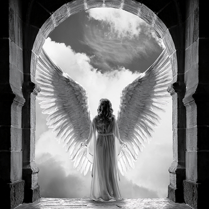 Guardian Angel – Monochrome Vision of Light and Watchfulness