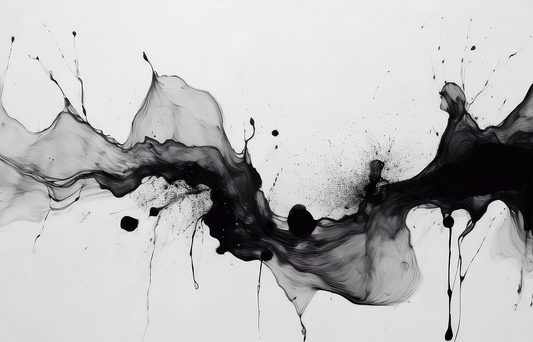 Ink Storm – Modern Black & White Abstract Canvas