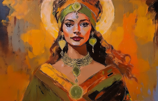 Keeper of the Crescent – Regal Goddess Canvas Wall Art