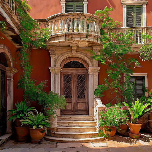 La Serenata – Mediterranean Balcony Canvas Wall Art