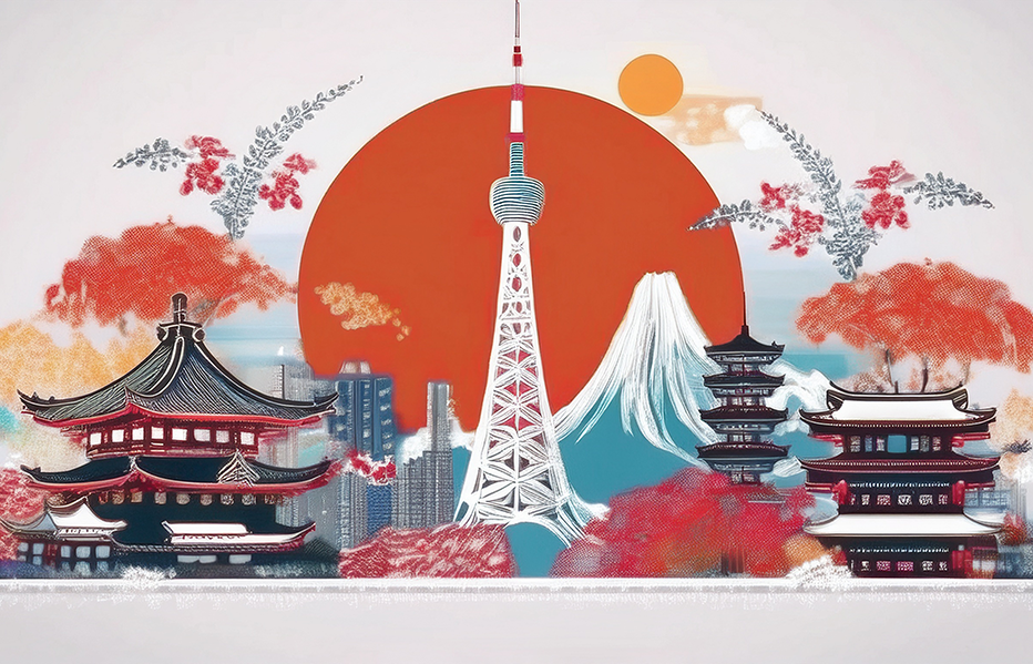 Land of Contrasts – Japanese Cultural Landscape Canvas Wall Art