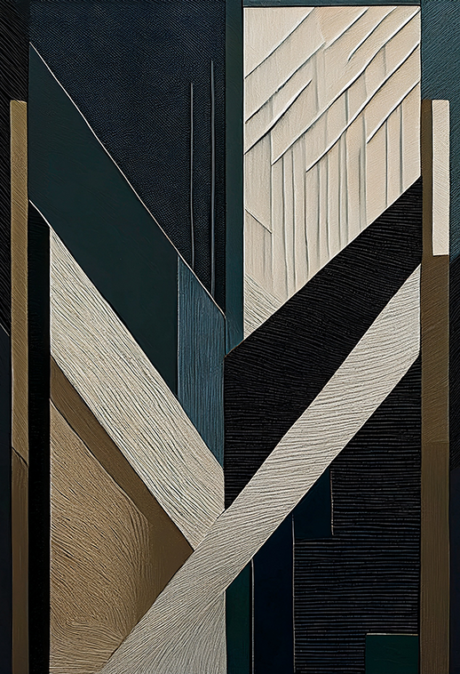Midnight Geometry – Modern Abstract Canvas Wall Art
