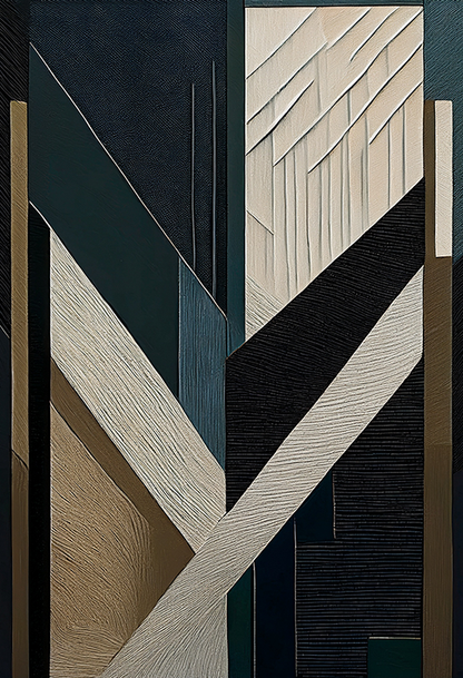 Midnight Geometry – Modern Abstract Canvas Wall Art