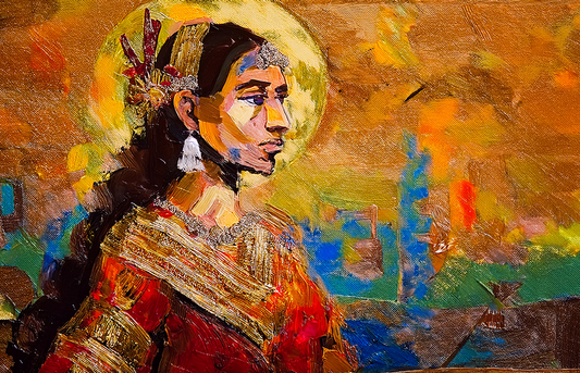 Mystic Heritage – Regal Portrait Abstract Canvas Wall Art