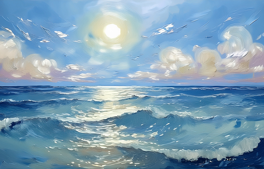 Ocean Waves Canvas Wall Art – Serene Seascape Under the Sun