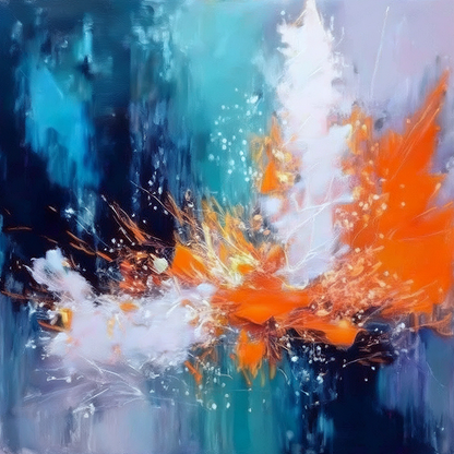 Ocean Sparks – Abstract Expressionist Canvas Wall Art