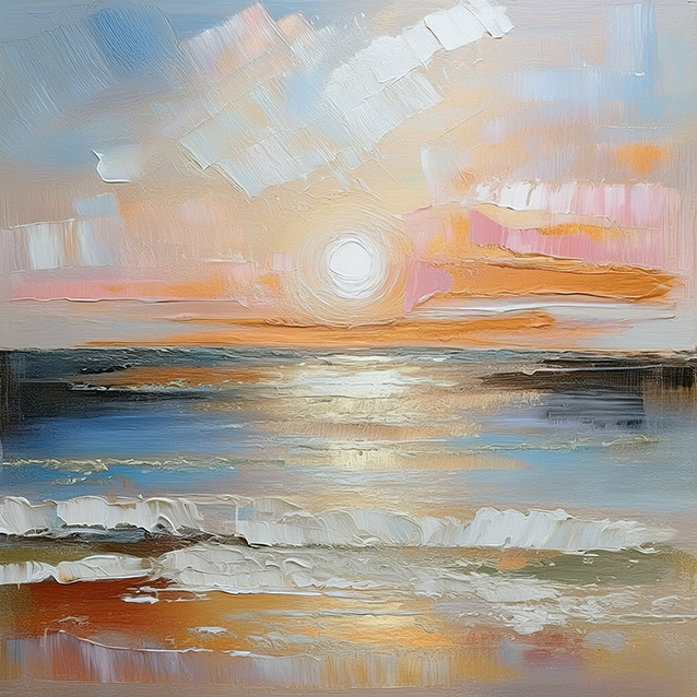 Pastel Horizon – Tranquil Seascape Canvas Wall Art