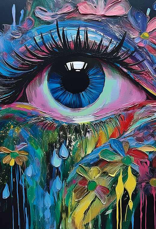 Rainbow Tears Vision in Color Canvas Wall Art