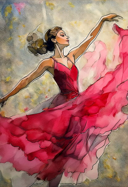 Red Fury Canvas Wall Art – Passion of the Dance