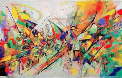 Rhythms of Chaos – Vibrant Abstract Expressionist Canvas Wall Art