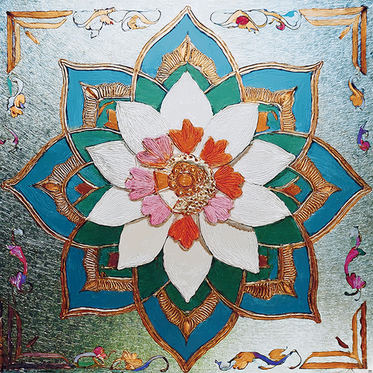 Sacred Bloom – Floral Mandala Canvas Wall Art