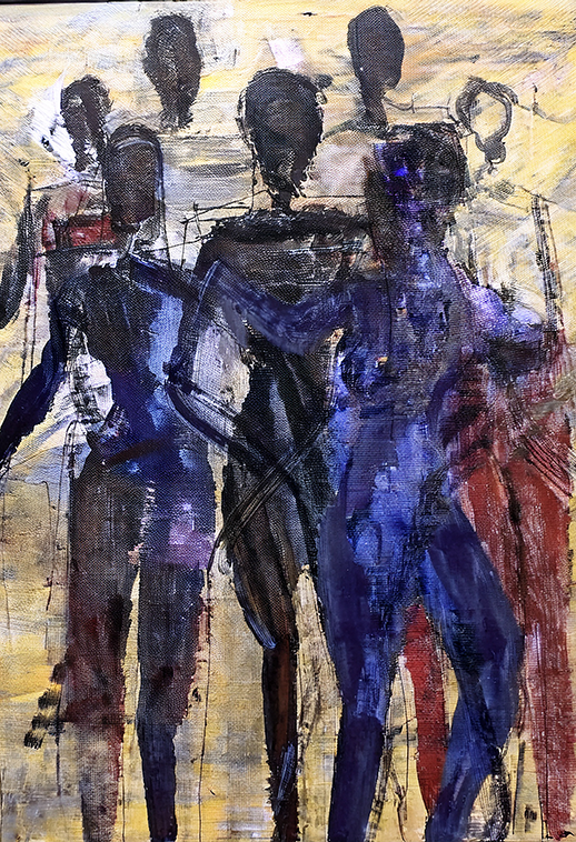 Shadows in Motion – Abstract Figurative Canvas Wall Art