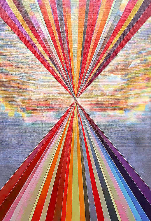 Spectrum Rays Abstract Canvas Wall Art – Colorful Modern Fine Art Print