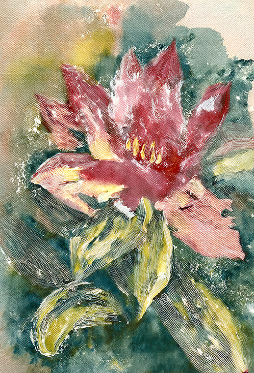Starfish Cactus Canvas Wall Art – Abstract Botanical Watercolor Painting