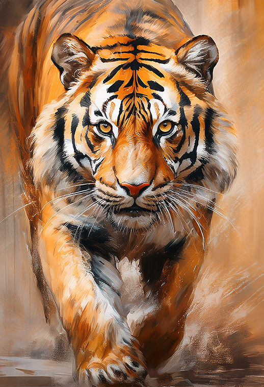 Majestic Tiger Canvas Wall Art – Stride of the Wild