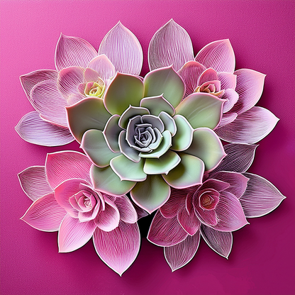 Succulent Love – Modern Botanical Canvas Wall Art