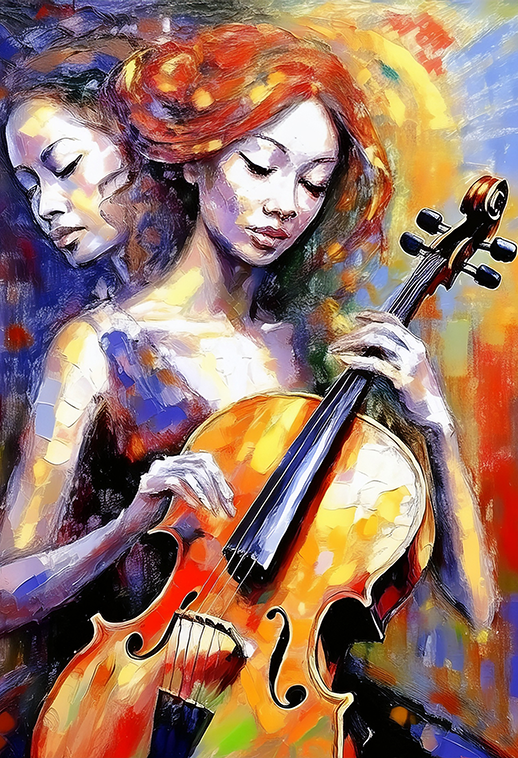 Symphony of Colors Canvas Wall Art – Vibrant Music Portrait