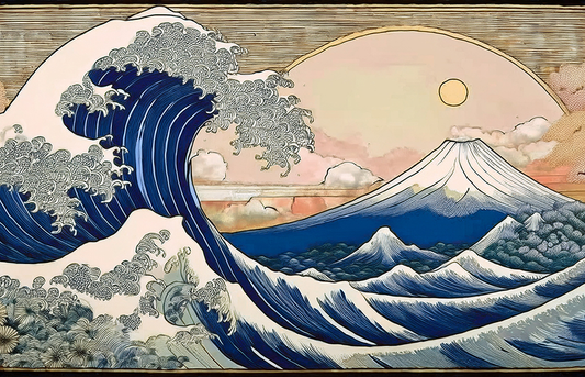 The Great Wave Canvas Wall Art – Japanese Ukiyo-e Style with Mount Fuji