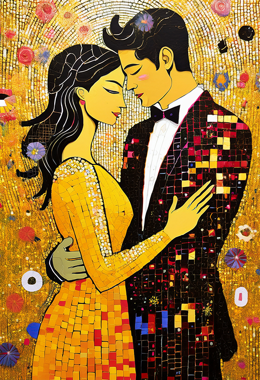 The Kiss – Gustav Klimt Inspired Romantic Canvas Wall Art