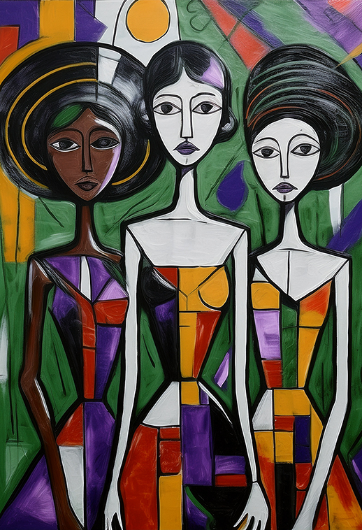 Trio of Strength – Modern Abstract Canvas Wall Art