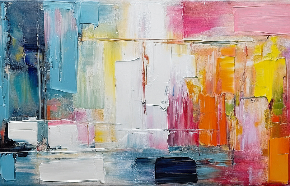 Vivid Dimensions – Colorful Abstract Modern Shapes Canvas Wall Art