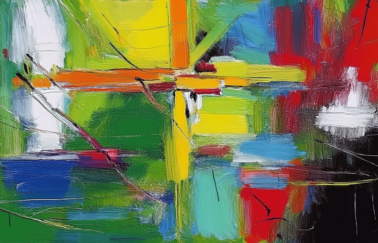 Vivid Harmony – Bold Abstract Geometric Expression Canvas Wall Art