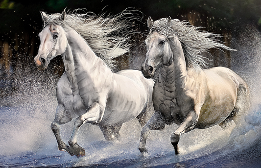 Waves of Freedom – Running Horses Canvas Wall Art
