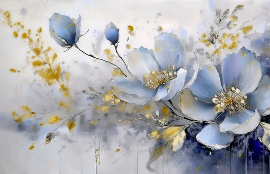 Whispers in Bloom – Elegant Abstract Floral Canvas Wall Art