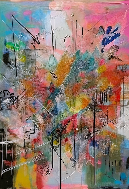 Whispers in Color – Abstract Expressionist Canvas Wall Art