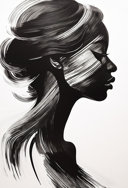 Whispers in Ink Elegant Portrait Canvas Wall Art