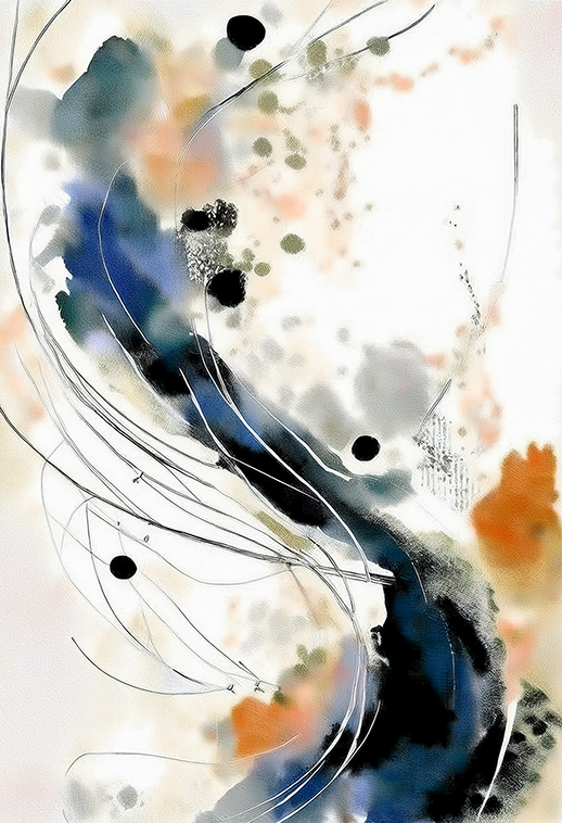 Whispers of Ink – Fluid Abstract Canvas Wall Art