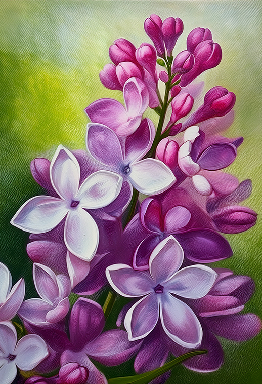 Whispers of Lilac – Elegant Floral Canvas Wall Art