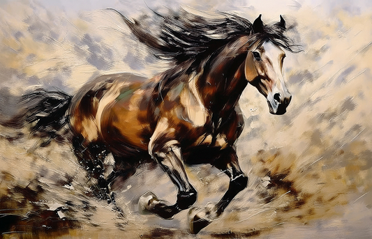 Wild Spirit Horse – Dynamic Running Horse Canvas Wall Art