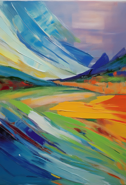 Windswept Colors – Abstract Landscape Canvas Wall Art
