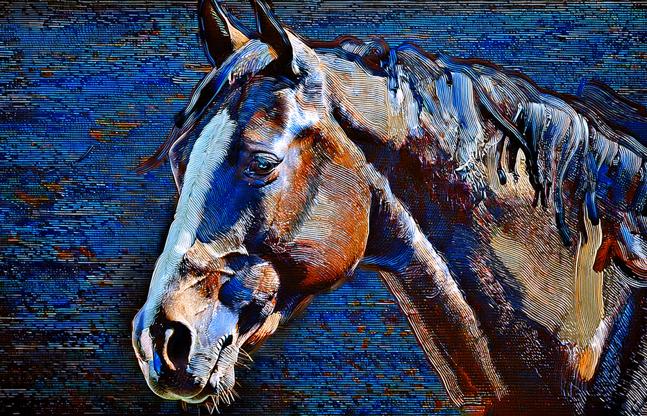 Majestic Horse Canvas Wall Art – Elegant Equine in Blue Tones