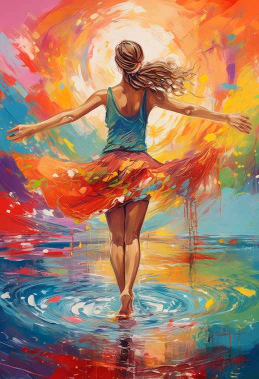Dancing in Colors Canvas Wall Art – Joy in Motion